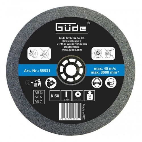 GÜDE Meule abrasive pour touret G55236 - 175 x 25 mm - grain 60 5553