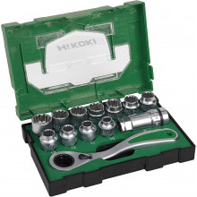HiKOKI 40030033 Coffret de douilles a choc 13 pcs, 1/2"