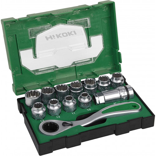 HiKOKI 40030033 Coffret de douilles a choc 13 pcs, 1/2"