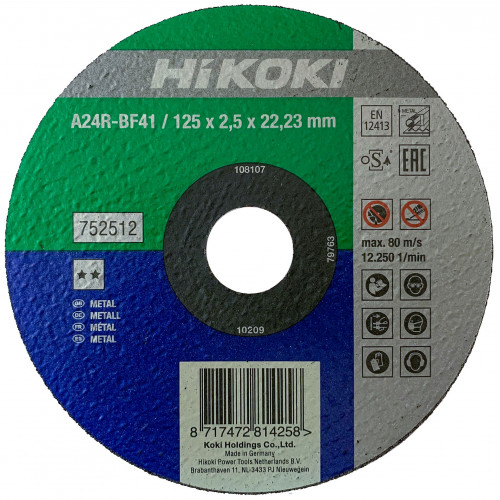 HiKOKI 752512 Disque a tronçonner 125x22,23x2,5mm