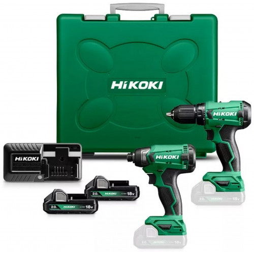 HiKOKI KC18DAWAZ Perceuse sans fil DS18DA + visseuse a chocs sans fil WH18 (2x 2,0Ah/18V)