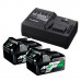 HiKOKI UC18YSL3WEZ Pack batteries + Chargeur 2x BSL36A18 18V/36V (5,0/2,5+UC18YSL3)