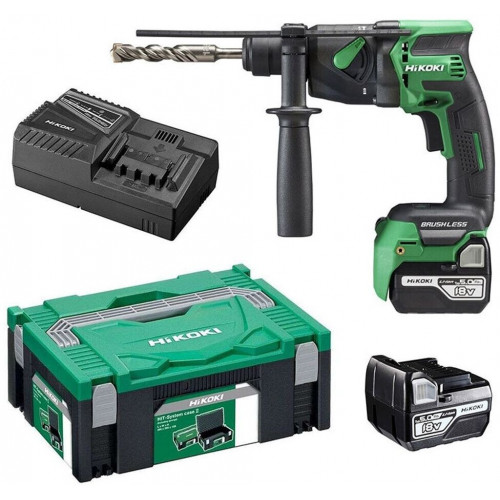 HiKOKI DH18DPBWPZ Marteau perforateur sans fil SDS-Plus (18V/2x 5,0Ah/1,3J) Coffret