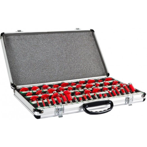 Holzmann Jeu de 50 fraises a défoncer dans un coffret en aluminium OFS50