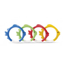 INTEX Set de quatre anneaux poissons colorés pour piscine 55507