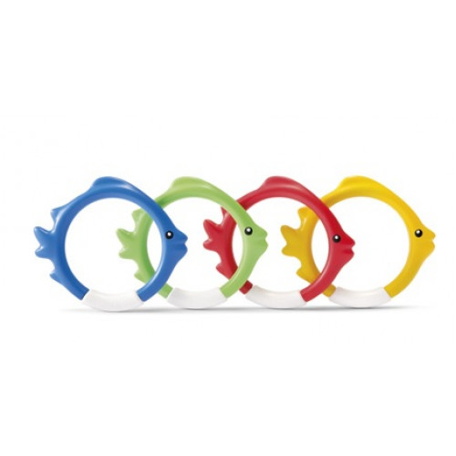 INTEX Set de quatre anneaux poissons colorés pour piscine 55507