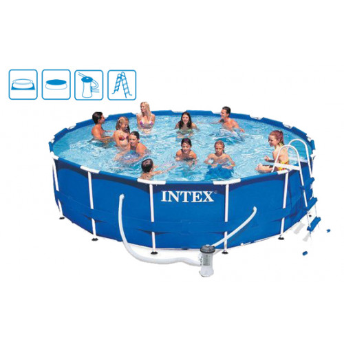 INTEX Piscine Metal Frame Pool 549 x 122 cm, avec filtration a cartouche 28252GN