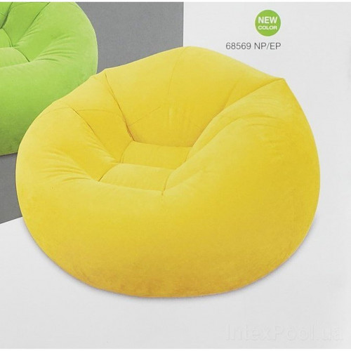 INTEX BEANLESS BAG CHAIR Fauteuil gonflable 107 x 104 x 69 cm, jaune 68569