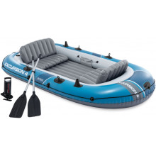 INTEX Excursion 4 Boat Set bateau Excursion 4 bleu ciel 315 x 165 x 43cm 66324NP