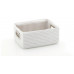 KELA RIMOSSA Corbeille 28x20x12cm, en plastique blanc, un support métallique KL-21848