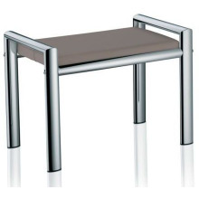 KELA Lunis chaise de salle de bain, chrome/gris foncé, 66,5 × 38,5 × 48,5 cm KL-21984