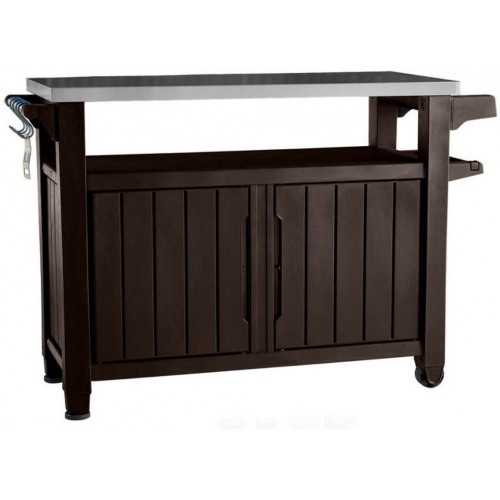 KETER UNITY XL 207L Table d'extérieur multifonctionnelle de barbecue, marron 17202662