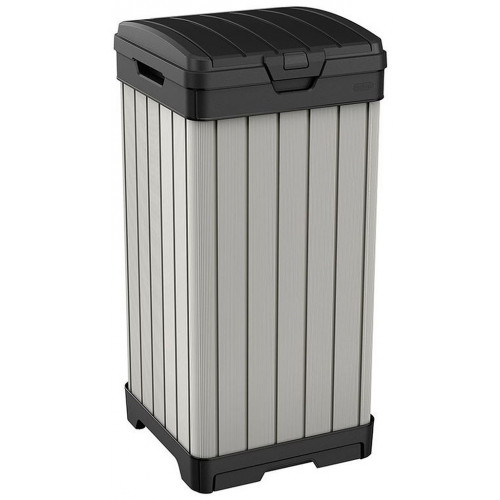 KETER BALTIMORE 125L Poubelle en résine, 41 x 41 x 87,4 cm, gris 17206192