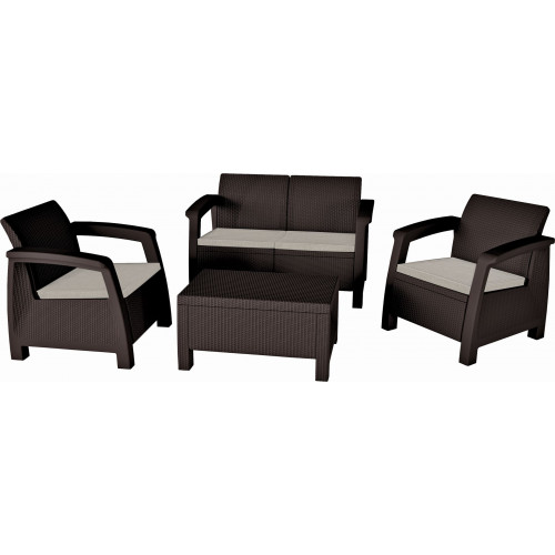 KETER BAHAMAS Ensemble lounge, marron/beige 17202269
