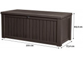 KETER ROCKWOOD 570L Coffre de rangement 155 x 72,4 x 64,4 cm, marron 17197729