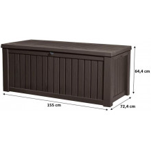 KETER ROCKWOOD 570L Coffre de rangement 155 x 72,4 x 64,4 cm, marron 17197729