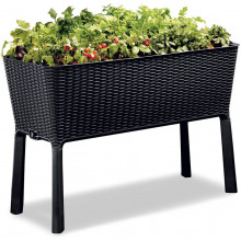 KETER EASY GROW 120L Jardiniere, rotin, anthracite 17194592
