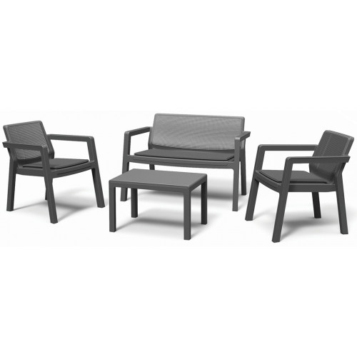KETER EMILY PATIO Ensemble de jardin avec coussins, graphite/gris 17209816 KETER EMILY PATIO Ensemble de jardin avec coussins, graphite/gris 17209816