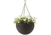 KETER HANGING SPHERE Pot de fleurs suspendu, rotin, avec chaîne, marron 17199246