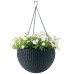 KETER HANGING SPHERE Pot de fleurs suspendu, rotin, avec chaîne, anthracite 17199246