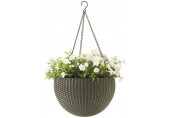 KETER HANGING SPHERE Pot de fleurs suspendu, rotin, avec chaîne, moka 17199246