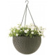 KETER HANGING SPHERE Pot de fleurs suspendu, rotin, avec chaîne, moka 17199246