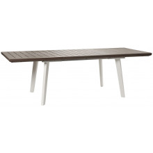 KETER HARMONY Table a rallonge, 162 x 100 x 74 cm, blanc/cappuccino 17202278