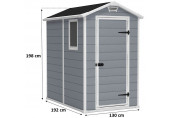 KETER MANOR 4 x 6 Abri de jardin, 130 x 192 x 198 cm 17197126