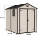 KETER MANOR 6 x 8 DD Abri de jardin, 186 x 237 x 227 cm, beige 17197129
