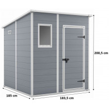 KETER MANOR PENT 6 x 6 Abri de jardin, 183,5 x 185 x 200,5 cm 17208243