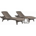 KETER PACIFIC Ensemble cappuccino 2x chaise longue + 1x table basse 17201591
