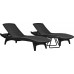 KETER PACIFIC Ensemble graphite 2x chaise longue + 1x table basse 17201591