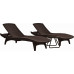 KETER PACIFIC Ensemble marron 2x chaise longue + 1x table basse 17201591