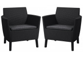 KETER SALEMO DUO Fauteuil (lot de 2 pieces), 74 x 67 x 76 cm, graphite/gris 17209040