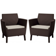 KETER SALEMO DUO Fauteuil (lot de 2 pieces), 74 x 67 x 76 cm, brun/beige 17209040