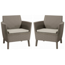 KETER SALEMO DUO Fauteuil (lot de 2 pieces), 74 x 67 x 76 cm, cappuccino/beige 17209040