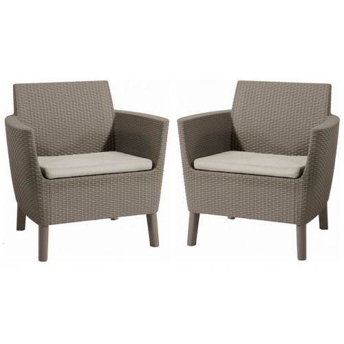 KETER SALEMO DUO Fauteuil (lot de 2 pieces), 74 x 67 x 76 cm, cappuccino/beige 17209040