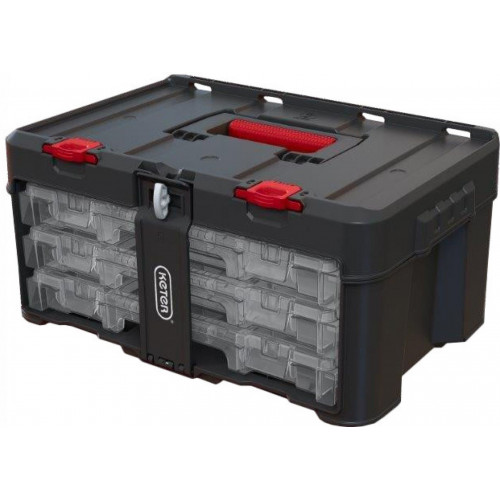 KETER Stack'N'Roll Box avec trois organiseurs 48,1 x 33,2 x 23,3 cm 17210831