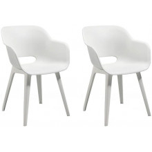 KETER AKOLA 2x Chaise ergonomique, 56,5 x 55 x 80 cm, blanc 17207305