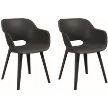 KETER AKOLA 2x Chaise ergonomique, 56,5 x 55 x 80 cm, graphite 17207305