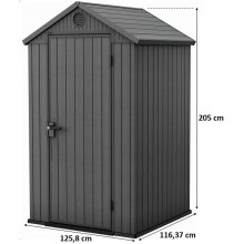 KETER DARWIN 4 x 4 Abri de jardin, 125,8 x 116,37 x 205 cm, gris 17212741