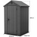 KETER DARWIN 4 x 4 Abri de jardin, 125,8 x 116,37 x 205 cm, gris 17212741