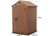 KETER DARWIN 4 x 4 Abri de jardin, 125,8 x 116,37 x 205 cm, marron 17212741