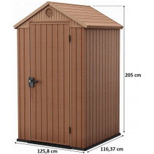 KETER DARWIN 4 x 4 Abri de jardin, 125,8 x 116,37 x 205 cm, marron 17212741