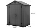 KETER DARWIN 6 x 4 Abri de jardin, 190 x 121 x 221 cm, gris 17210351