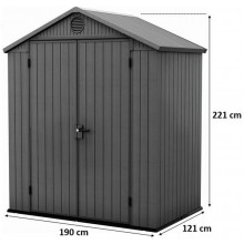 KETER DARWIN 6 x 4 Abri de jardin, 190 x 121 x 221 cm, gris 17210351