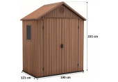 KETER DARWIN 6 x 4 Abri de jardin, 190 x 121 x 221 cm, marron 17210351