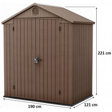 KETER DARWIN 6 x 4 Abri de jardin, 190 x 121 x 221 cm, marron 17210351