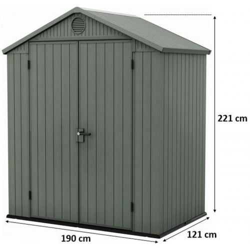 KETER DARWIN 6 x 4 Abri de jardin, 190 x 121 x 221 cm, zielony 17210351