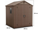 KETER DARWIN 6 x 6 Abri de jardin, 190 x 182 x 221 cm, marron 17210353